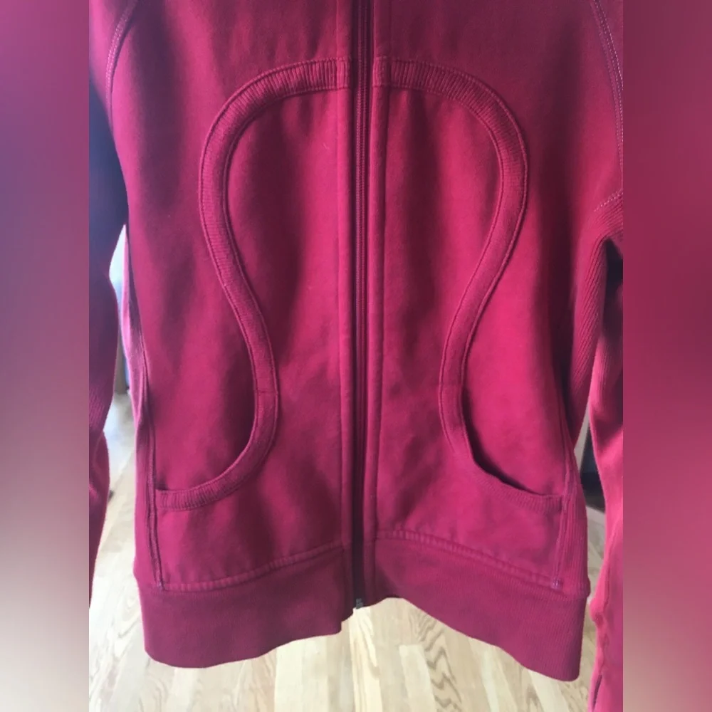 Lululemon Red It’s Just Lunch Scuba Hoodie Full Zip Jacket - Picture 7 of 17